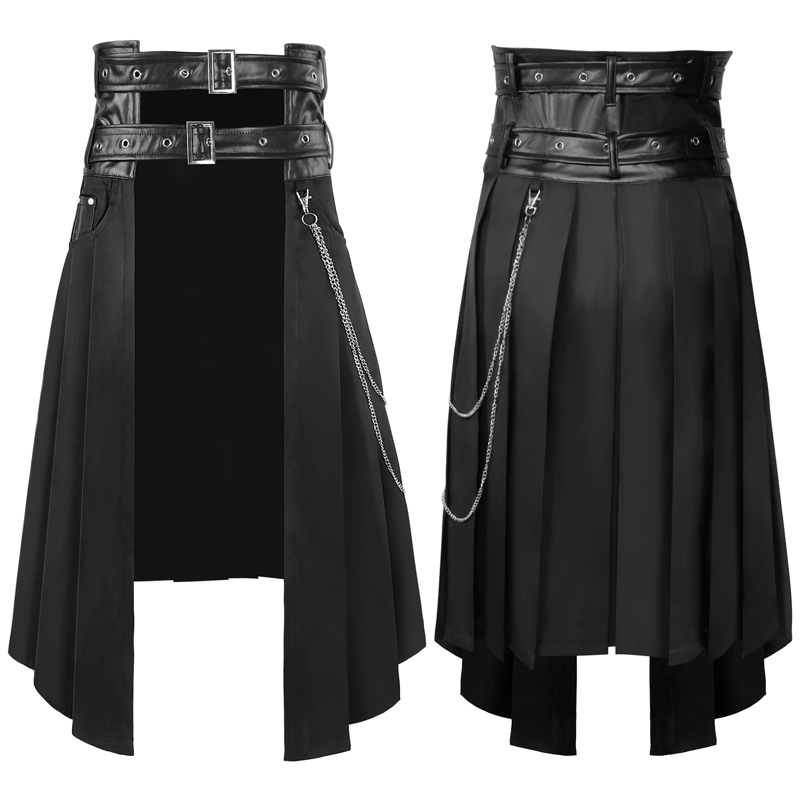 Ethnic Wear In Fashion - Gothic Dark Men's Skirt Pants Asymmetric