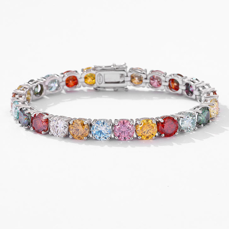 Ethnic Wear In Fashion - Dopamine color moissanite platinum PT950 bracelet