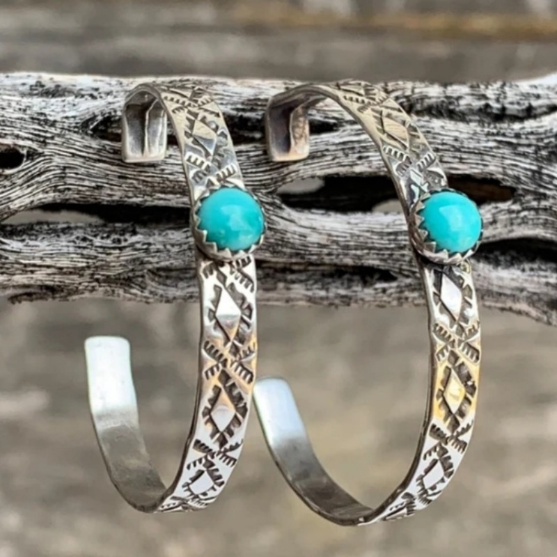 Ethnic Silver Color Blue Stone - Ethnic Fashion Wear For Women 评论和价格