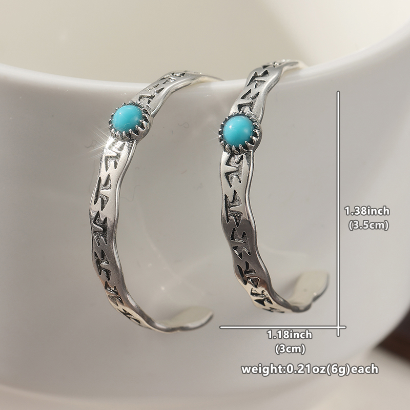 Ethnic Silver Color Blue Stone - Ethnic Fashion Wear For Women 评论和价格