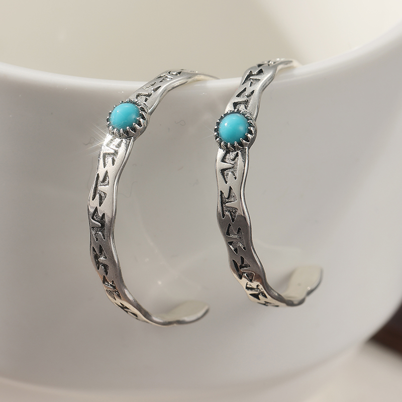 Ethnic Silver Color Blue Stone - Ethnic Fashion Wear For Women 评论和价格