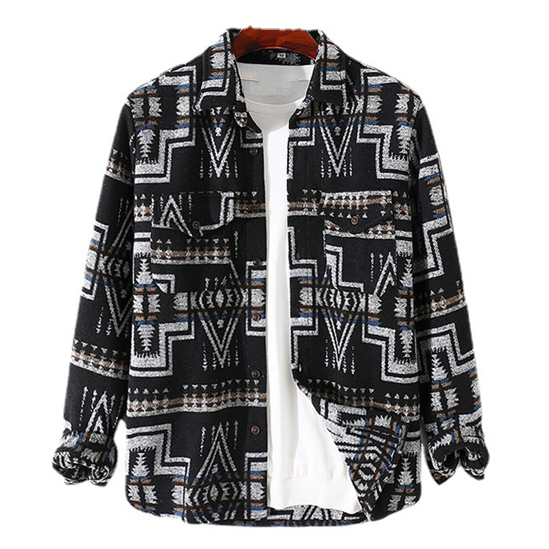 Men's Long Sleeve Custom Logo  - Ethnic Fashion Logo 评论和价格