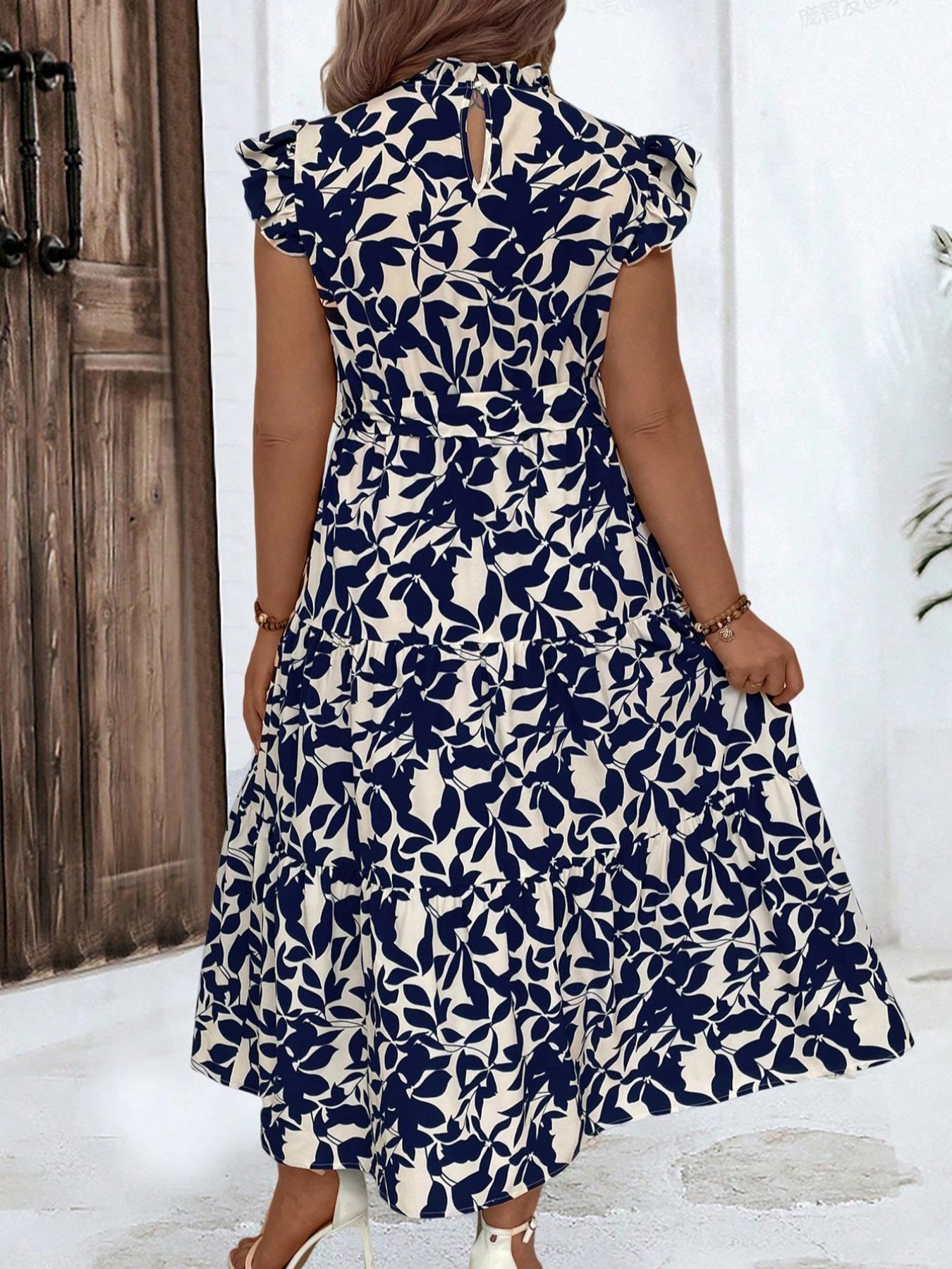 Plus Size Floral Print Ruched  - Ethnic Fashion Dress 评论和价格