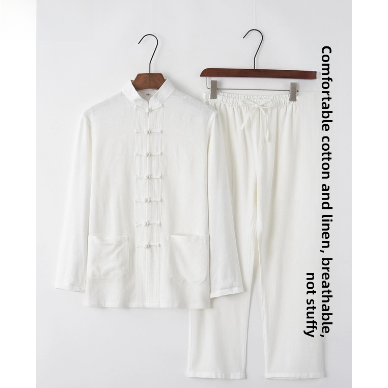 Summer Cotton Linen Youth Hanf - Ethnic Wear Men'S Fashion 评论和价格