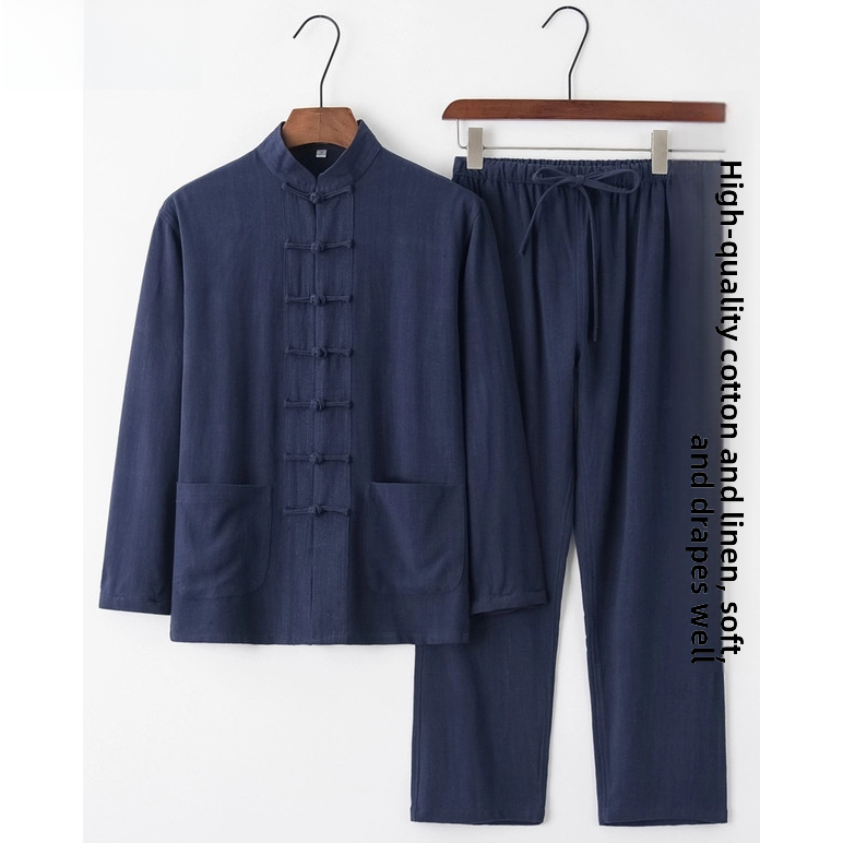 Summer Cotton Linen Youth Hanf - Ethnic Wear Men'S Fashion 评论和价格