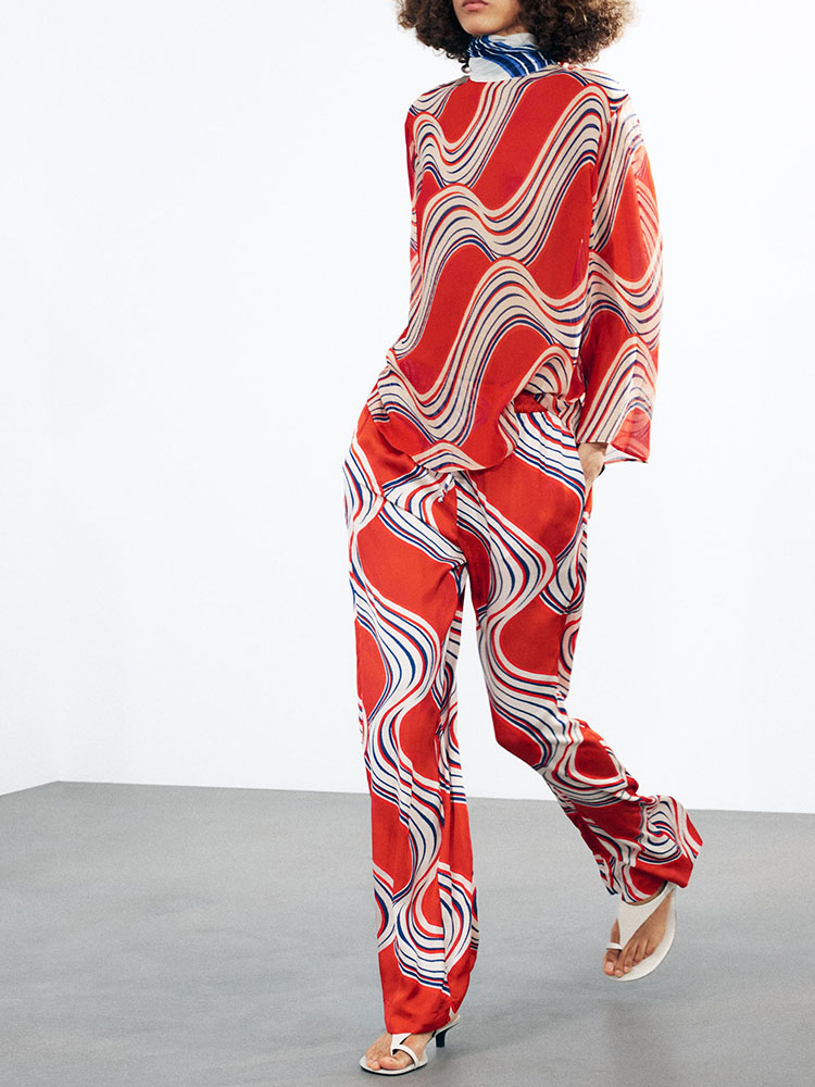 New Autumn Print Shirt Women's - Ethnic Fusion Fashion 评论和价格